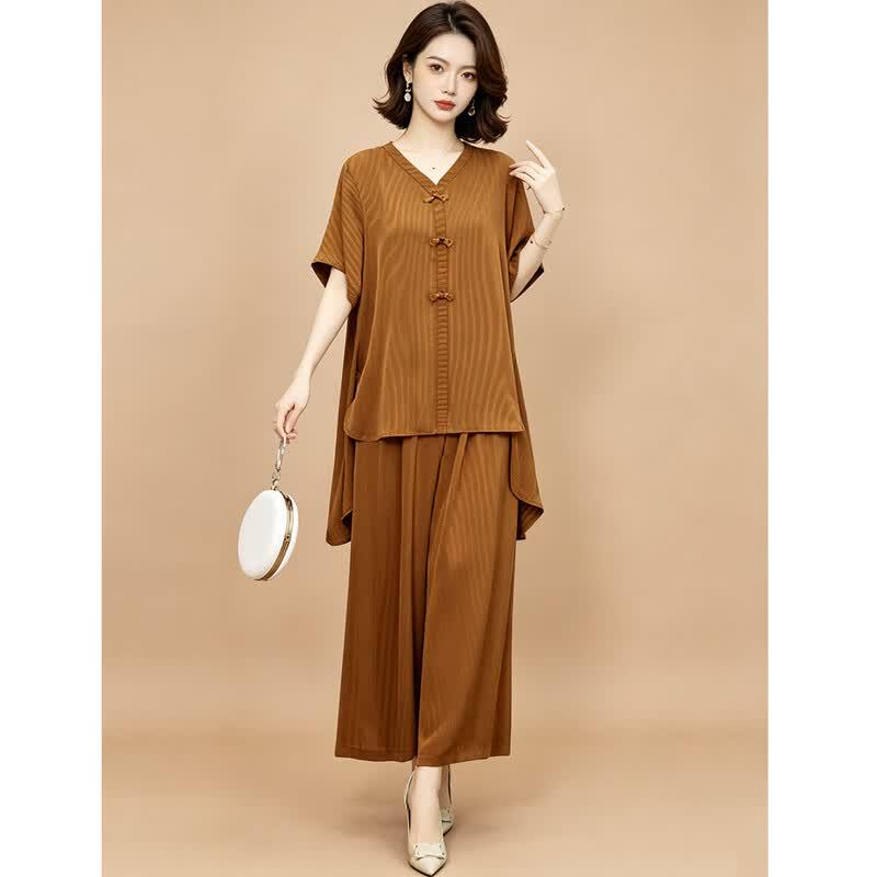 EST+II Women's Ethnic Style Loose Two-Piece Summer Set