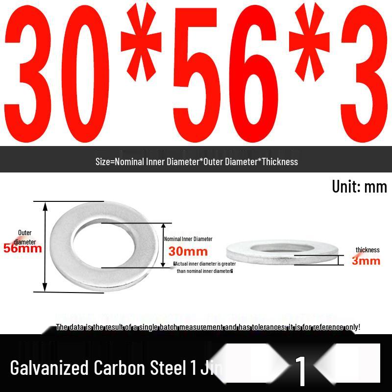 GB97 Galvanized Flat Washer M3-M42 - Full Specifications