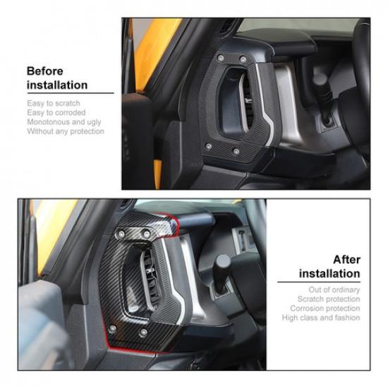 Seiten-Haltegriff-Abdeckung für die Mittelkonsole des Autos für Ford Bronco 21+ Kohlefaser