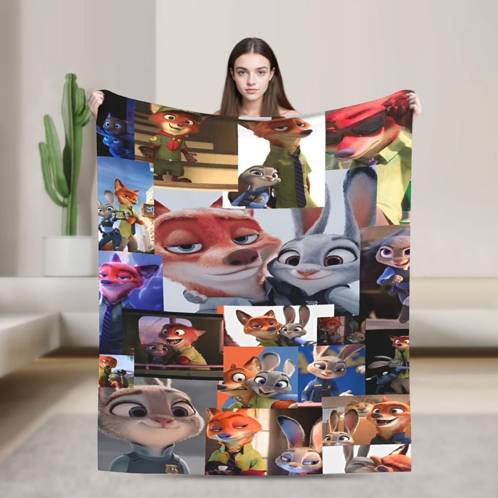 Zootopia Blanket Flannel Funny Warm Throw Blankets for Coverlet Winter