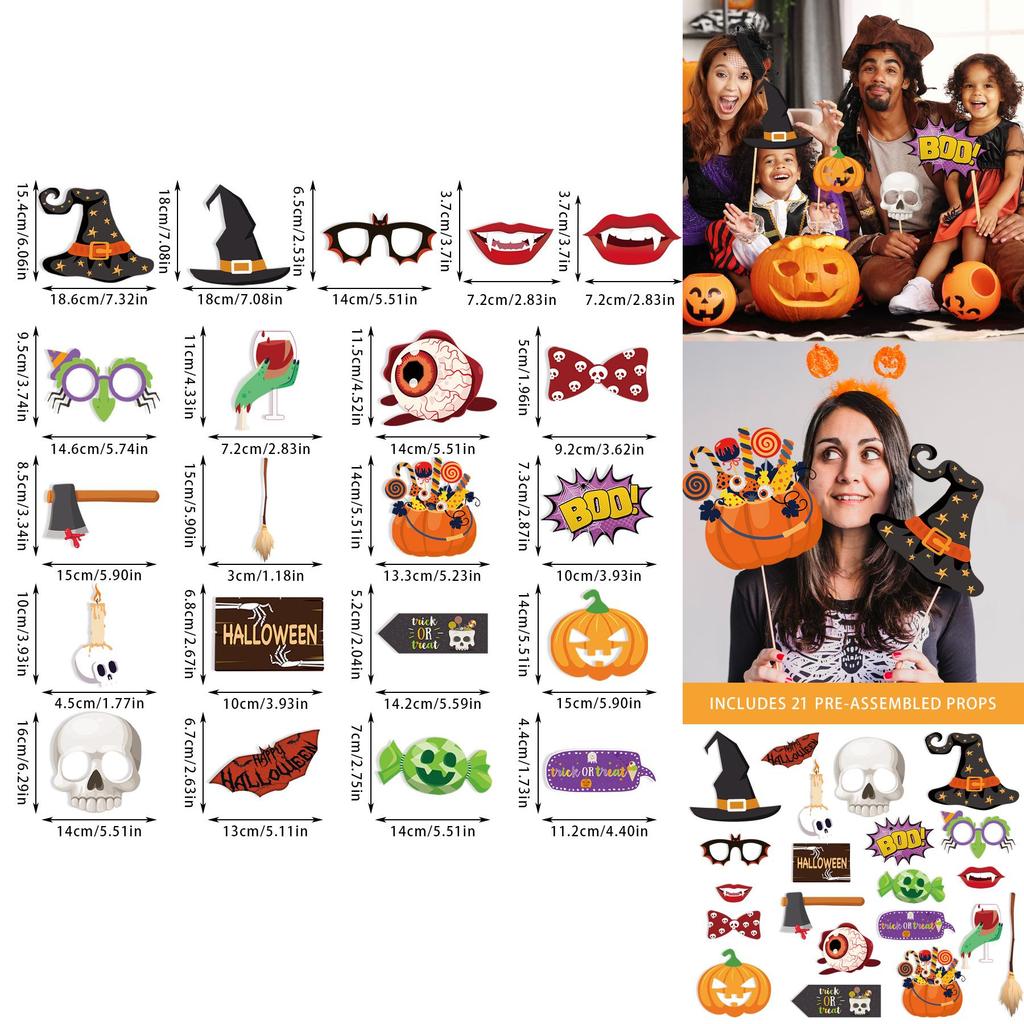 Halloween Party Photo Accessories With Paper Props For Venue Decoration And Fun Photos