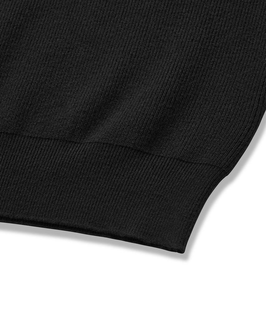 CUZNELLO Soft Saddle Crewneck Knit_Black
