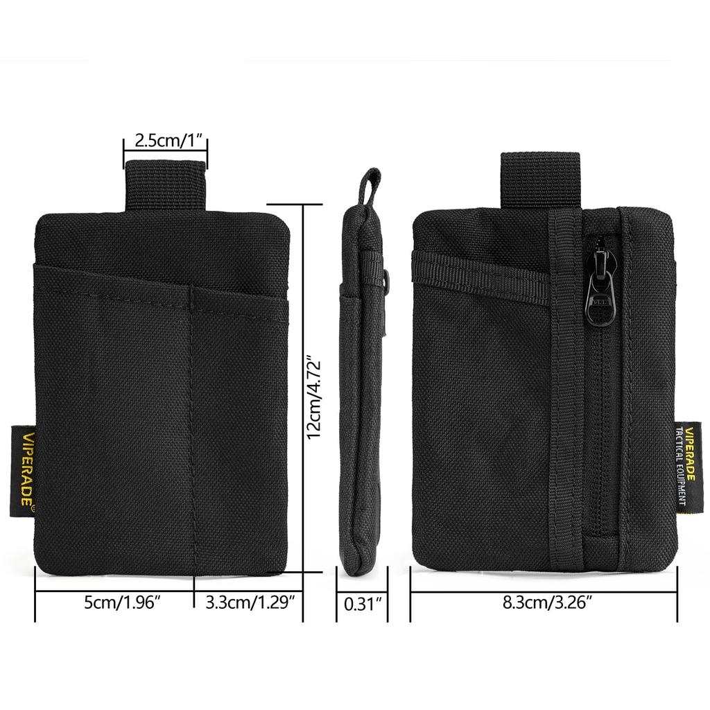 VIPERADE VE29 EDC Pocket Organizer with 3 EDC Pocket EDC Pocket Pouch with Zipper Pocket for EDC Everyday Carry EDC Pocket Organizer Pouch, Slots,
