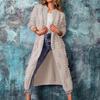 Knitted Coat Jacquard Decor Coldproof Skin-Touch Solid Color Long Sweater Knit Overcoat Female Knitwear Daily Wear