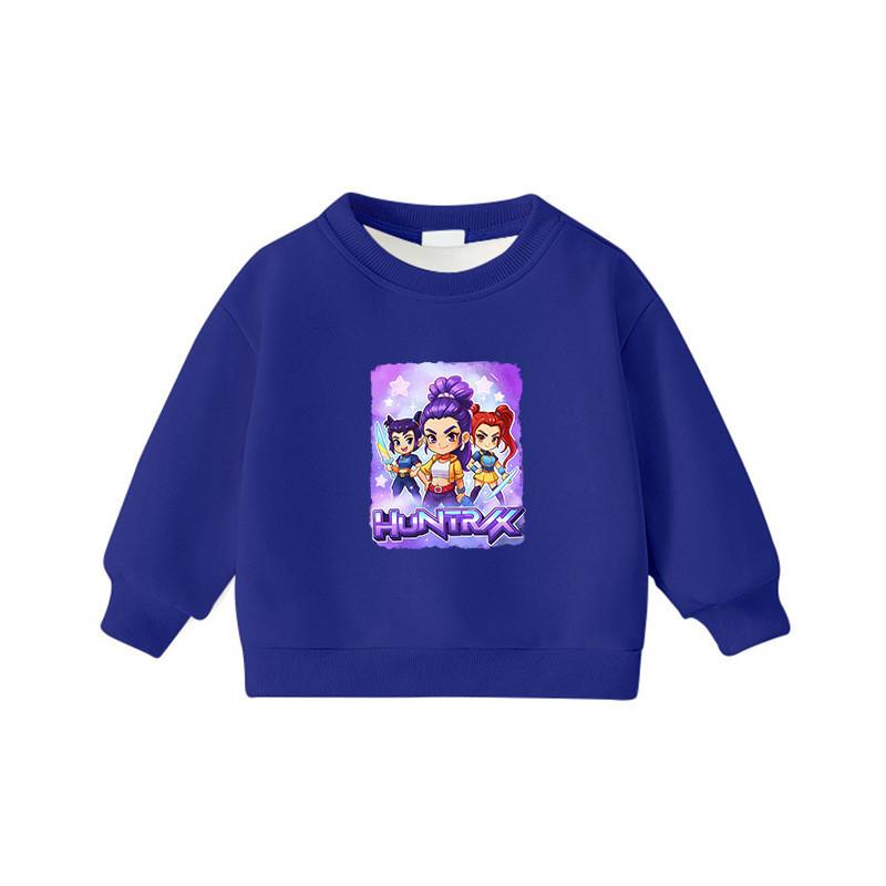Multi-color Children Girls Kpop Hunters Rumi Zoey Mira Print Long Sleeves Round Neck Sweatshirt