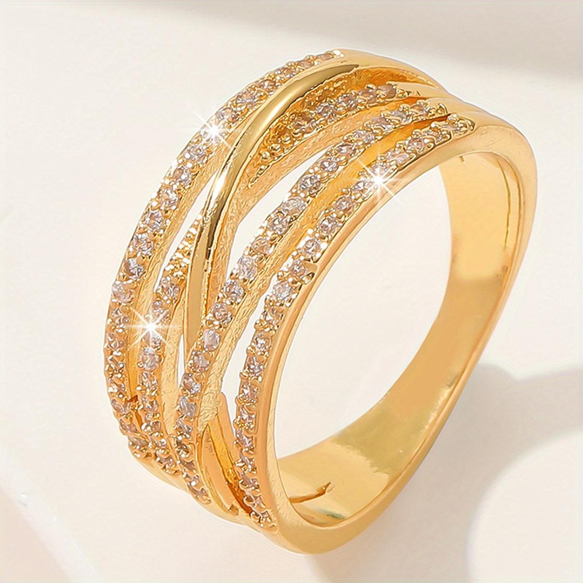 Women s Fashionable and Elegant Cross-Shaped Gift Synthetic Zircon Ring 6