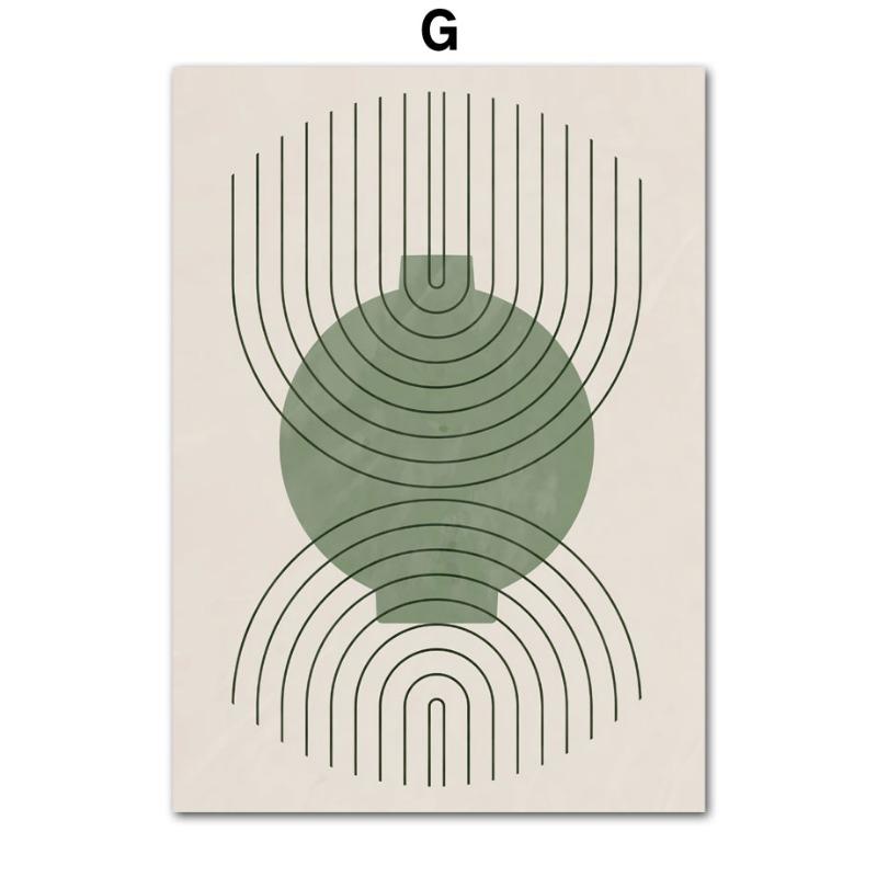 Bohemian Abstract Art Line Girl Sun Rainbow Leaves Posters and Prints Wall Art Canvas Painting Picture Bedroom Living Room Decor