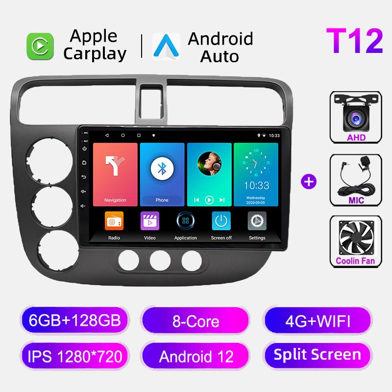 Android Car Radio For Honda Civic 2000-2006 Auto Stereo Multimedia Video Player Wireless Carplay GPS Navigation Autoradio WIFI