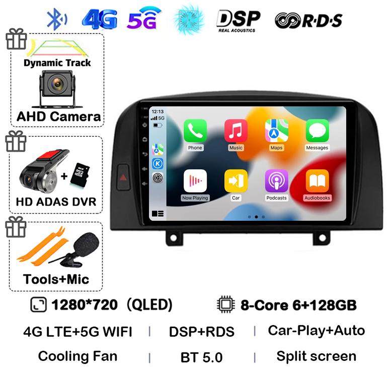 Android 14 Carplay 4G+WIFI Car Radio For Hyundai SONATA NF 2004 2005 2006 2007 2008 GPS Autoradio Multimedia Video Player Stereo