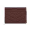 Saint Laurent Ysl Monogram Gold Logo Grainy Embossed Quilted Leather Card Holder Women card holder Dark-Red 423291-BOW01-6475