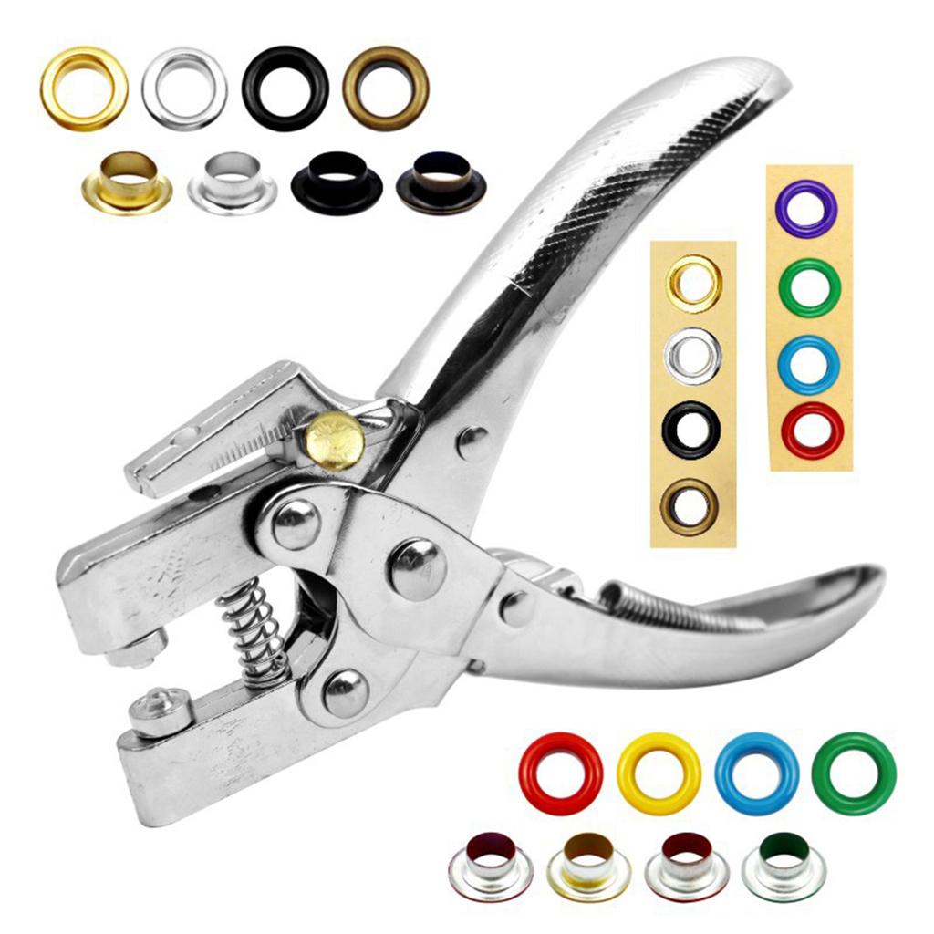 Professional Eyelet Hole Punch Pliers Kit 100 Eyelets Grommet Metal Tool for Fabric Leather Belts Canvas Shoes Punching tools