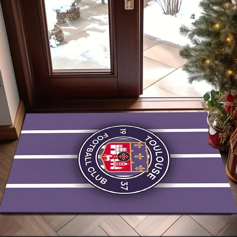 1PC Toul-ouse Football Rug Game Carpet, Floor Mat for Bedroom Living Room Entryway Rug, Home Decor Idea Gift for Christmas Birthday