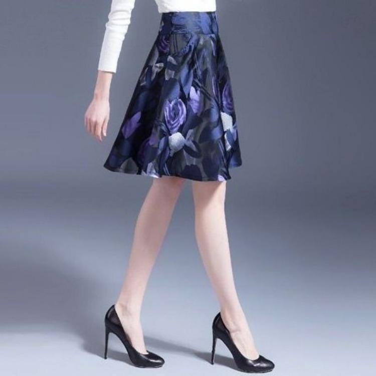 Spring Summer Floral Print Short Skirt High Waist A Line Skirt Women Fashion Casual Skirt