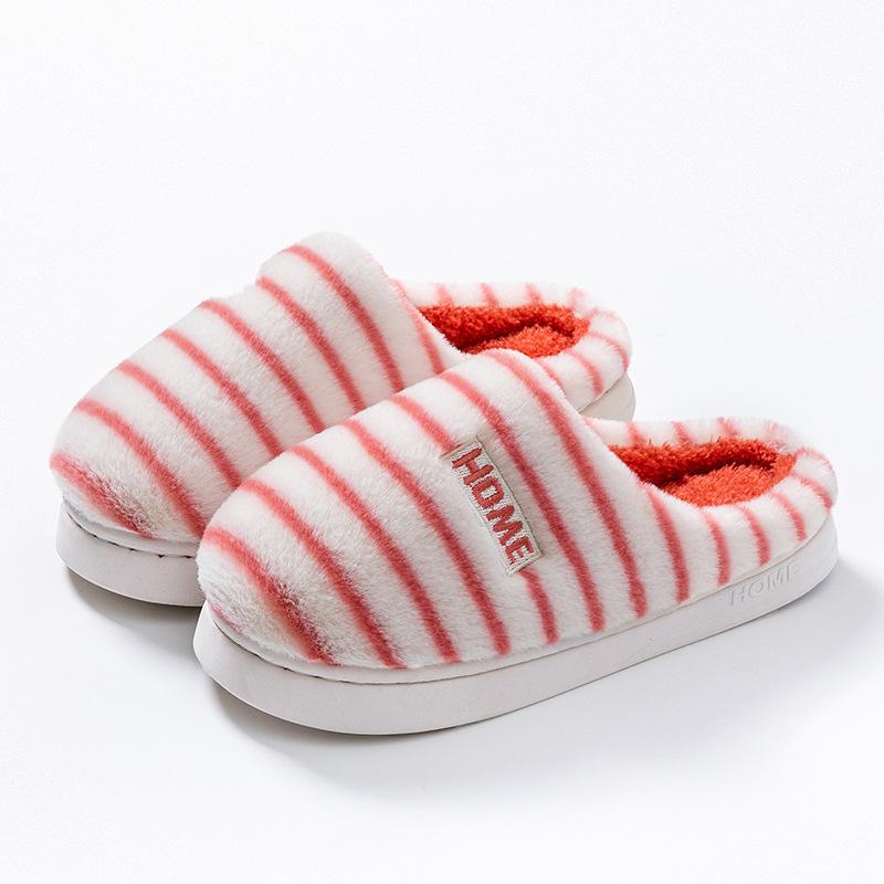 Cotton slippers women's 2025 new autumn and winter indoor home thick bottom fluffy plush warm non-slip confinement cotton mop