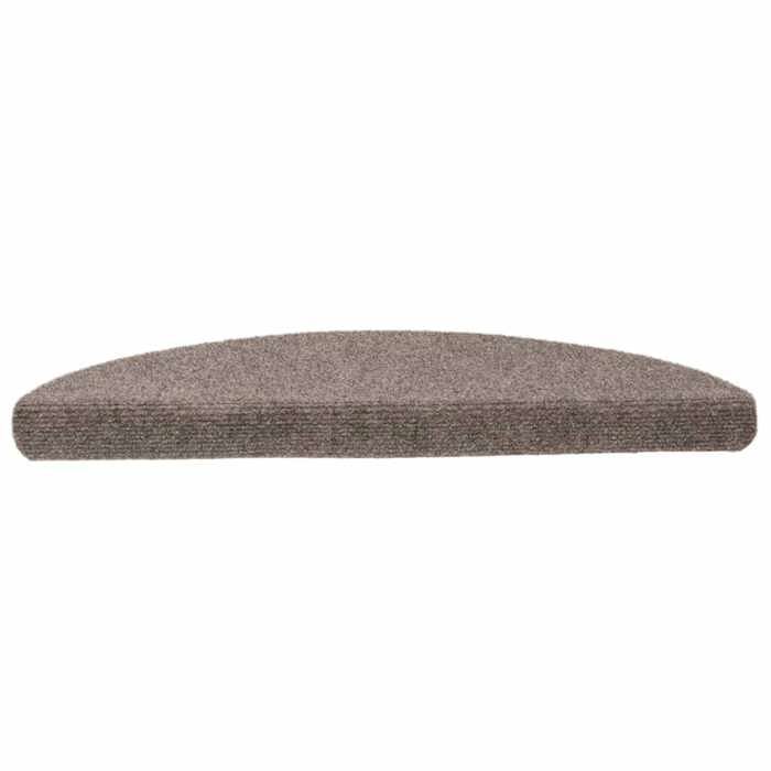 VidaXL Tapis d'escalier autocollants 15 pièces 56 x 17 x 3 cm Beige Demi-rond 322354