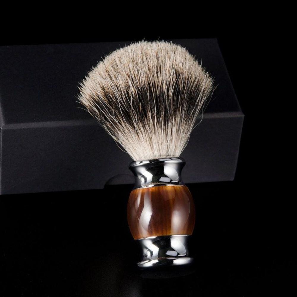 Shaving Brush, Shaving Foam, Stainless Steel Stand, Mix Pattern Shaving Brush 1 pcs
