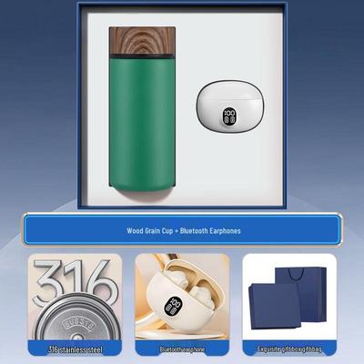 Chytrý izolační hrnek a LED Bluetooth sluchátka Dárková sada