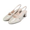 Cowhide Patent Jewel Point Feminine Slingback 5cm Bbj201gy
