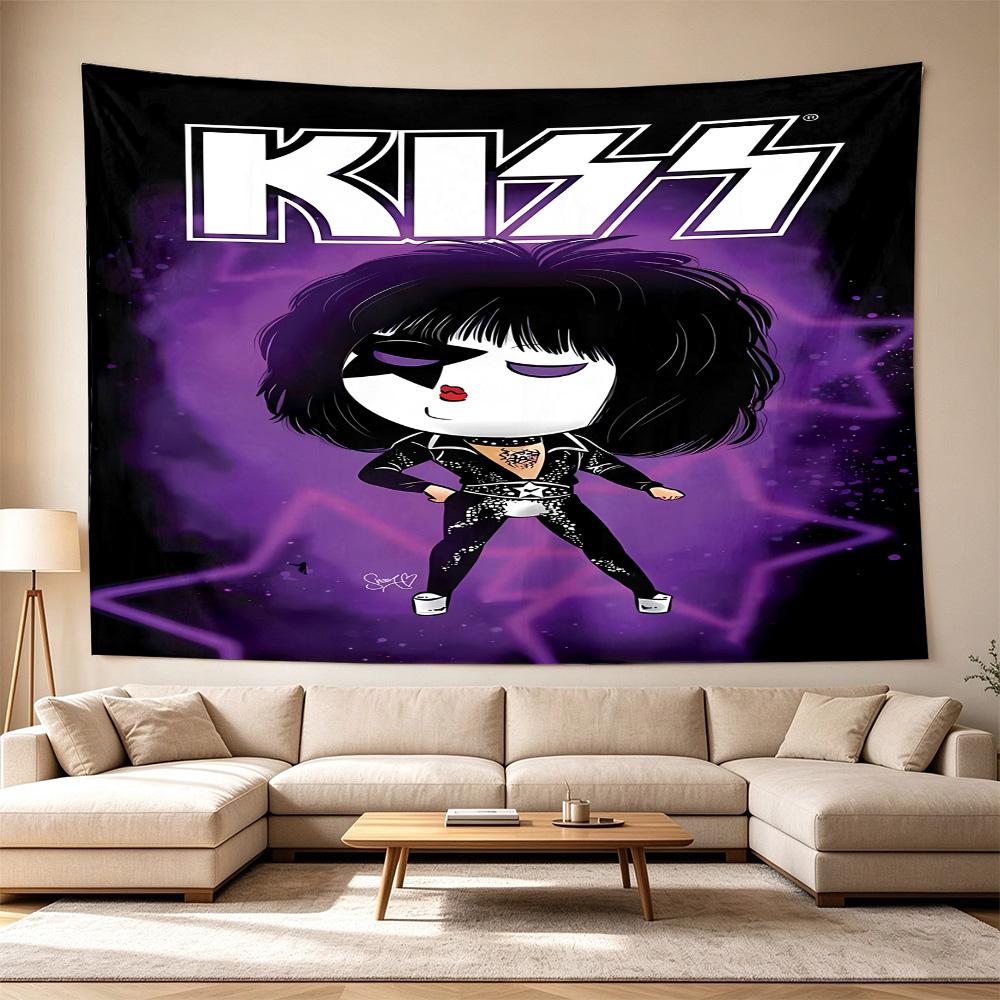 Kiss Band Rock Legends Large Wall Tapestry,Ideal for Office Backdrops, Holiday Gifts, Home Decor (Living Room, Bedroom, Dorm, Parties), and Outdoor Ce