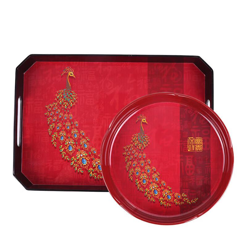 Wuhe Peacock Lace Melamine Fruit Plate