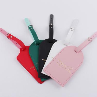 Luggage Tags Travel Bag Label Holder Suitcase Name Tags Premium PU Leather ID Name Card Holder for Travel Bags Suitcases