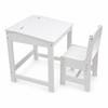Children's Desk with Chair GINGER HOME, Lift-Up Board and Storage, for Drawing, Study and Games, White and Wood