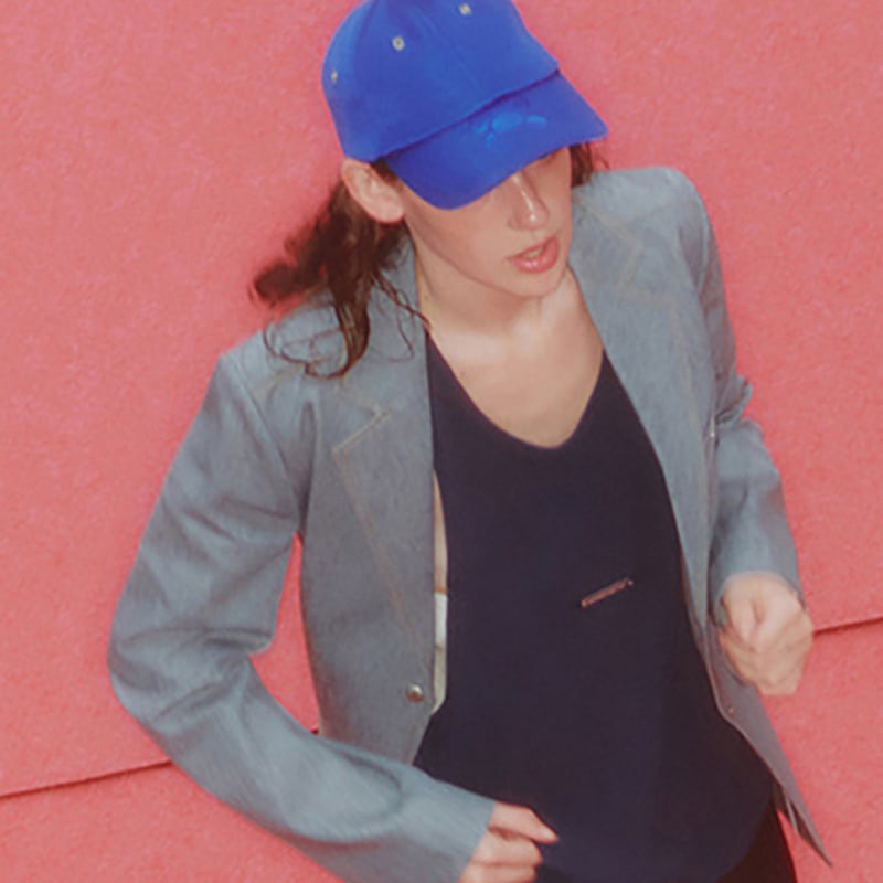 

LOVE CRAZY WILD MAN TRACK BALL CAP Blue FREE