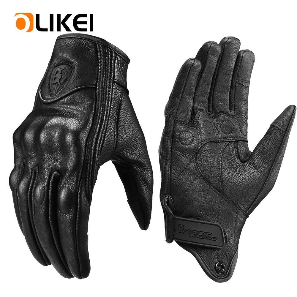 

OLIKEI из натуральной козьей кожи мотоциклетные перчатки для мужчин с сенсорным экраном мотоциклетные перчатки противоударные износостойкие противоскользящие спортивные велосипедные перчатки