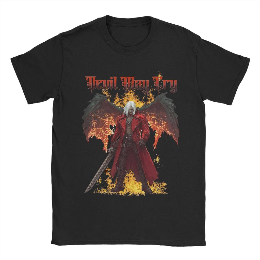 Virgil Devil May Cry DMC3 T Shirts for Men Cotton Vintage T-Shirts Round Collar  Tees Short Sleeve Clothing Gift