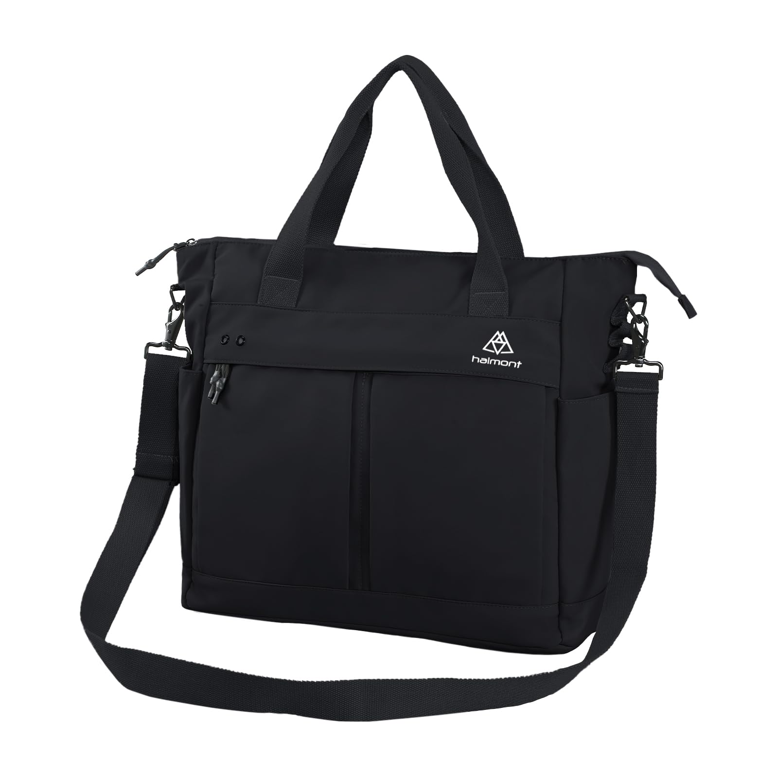 

Unisex 24L nylon tote large for commuting to work or zippered tote bag for large A3 horizontal with cute [Haimont] 2-way 7-pocket bag, capacity, чорний