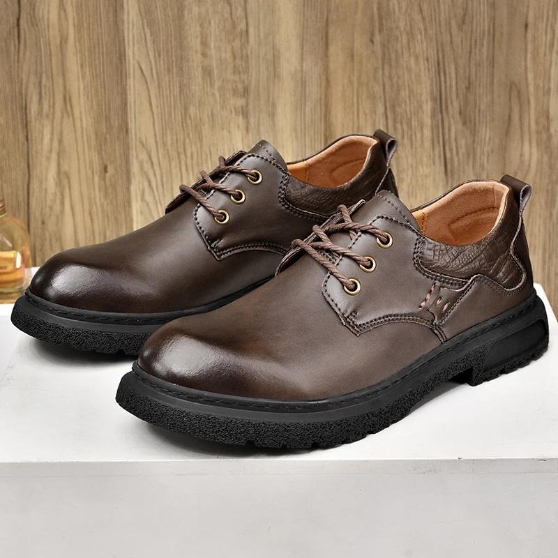 Мужская кожаная повседневная обувь ручной работы — фото 9