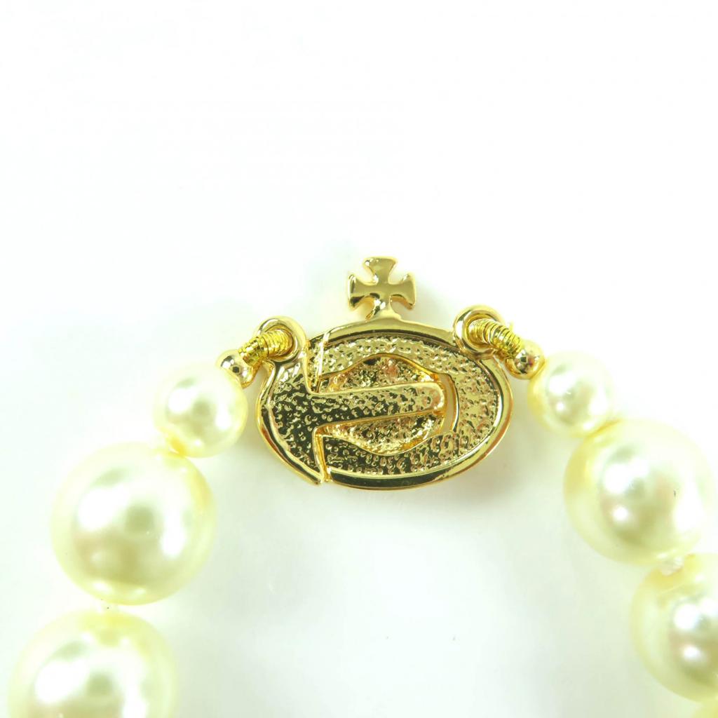 Great Vivienne Westwood Necklace ONE ROW PEARL DROP CHOKER Orb Women Used