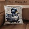 2D Cute Bow-Tied Duck Pillow Covers For Home Pattern Cushion Cover Suitable For Sofa Bedroom Car Pillow Cover
