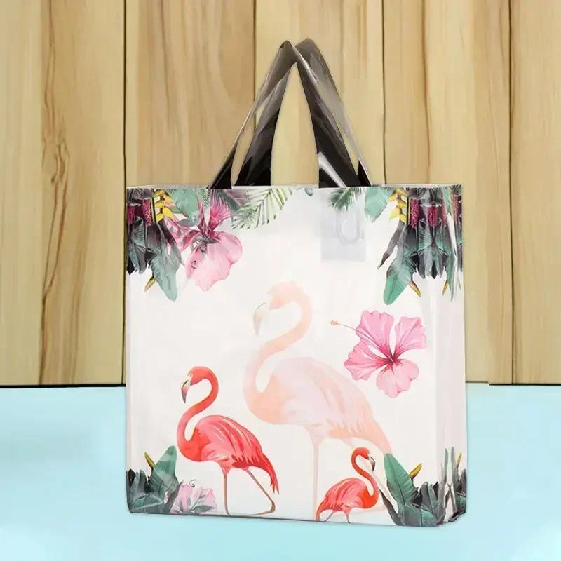 50piece Cartoon Large Capacity Gift Bags Vertical Large Size Clothing Store Plastic Handbag High End Portable Gift Storage Pocke