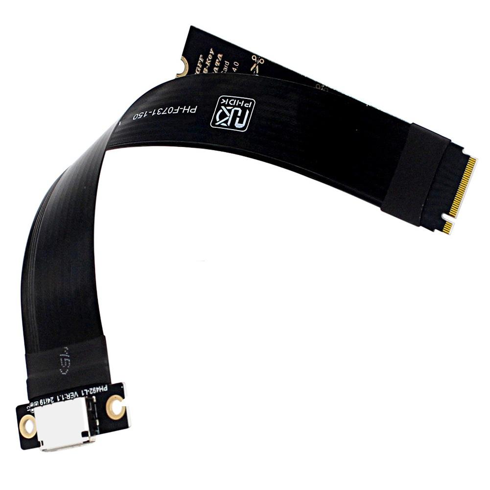M.2 NVMe To Oculink Female Socket Cable for SSD Graphics Card M2 M Key to SFF-8611 Extension Cable PCIe 4.0 Cable for Desktop PC