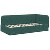 Corner Bed Frame Dark Green 90 X 190 Cm Velvet