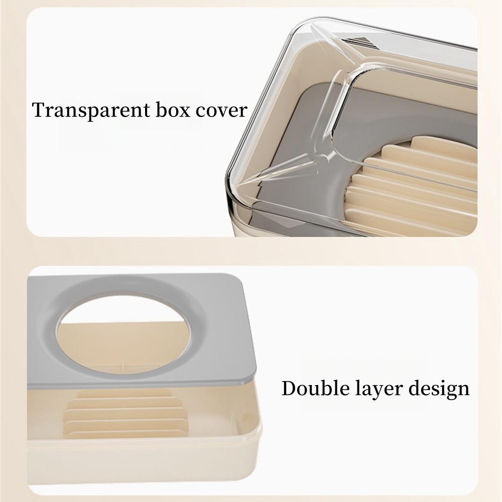 Bathroom Waterproof Soap Box Travel Portable Countertop Soap Box Creative Transparent Plastic Soap Storage Box With Lid Case