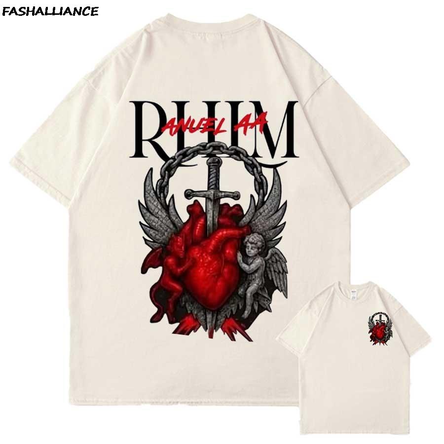 

Rapper Anuel AA Rhlm 2 Album Tour Graphic T shirt for Men Women Streetwear Tops 100 Cotton TShirt 12056 S