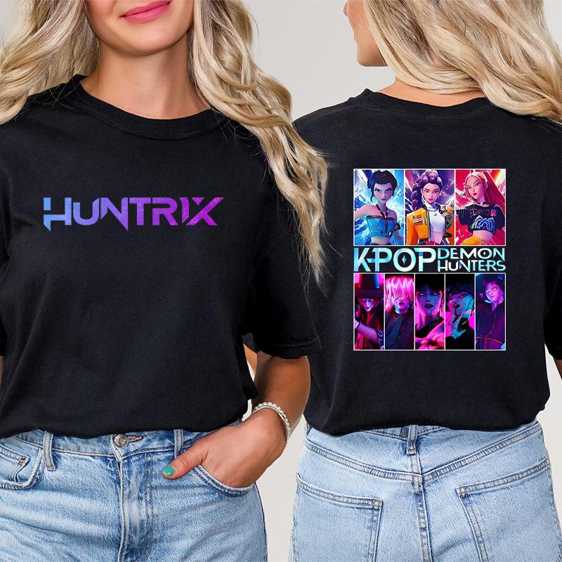 Demon Hunter HuntrX T-shirt for Women Fashion Korean Casual T Shirt Clothes Oversized T-Shirts Y2K Tops Aesthetic Clothing