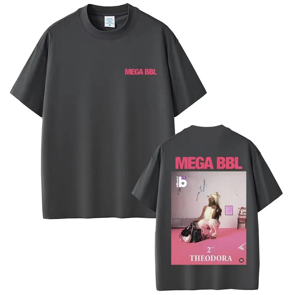 Rapper Theodora Mega Bbl Album Grafik T-Shirt Unisex Unisex Hip Hop Mode Popmusik T-Shirt Unisex Lässig Vintage Baumwoll-T-Shirts