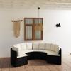 Day and Night - Day and Night 6-piece Garden Sofa Set and Black Synthetic Rattan Cushions