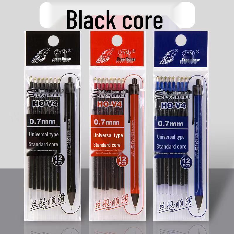 Confezione da 100 Penne a Sfera Lisce con Inchiostro a Base d'Olio Media - Tipo a Pressione con Sfera Originale, Ricariche Multicolore da 0,7 mm e Spedizione Gratuita