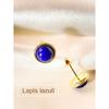 925 Sterling Silver Natural Stone Lapis Lazuli  8MM Round  Stud Earrings  Classic  Jewelry  High Quality Daily Jewelry Bijoux