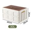 Folding Camping Box with Wood Top Travel Outdoor Storage Food Box Car Organizer Container Camping Equipment Tableware Storage