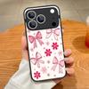 Translucent Matte Magnetic Case For iPhone 17 16 15 Pro 14 13 Pro Max 16e 17e For Magsafe Pink Bow Pattern Hard PC Phone Cover