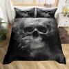 Skull Skeleton Satanic Goat Skull Bedding Sets Night Blue Satanic ,Children's Birthday GiftTeenagers adulte Duvet Cover