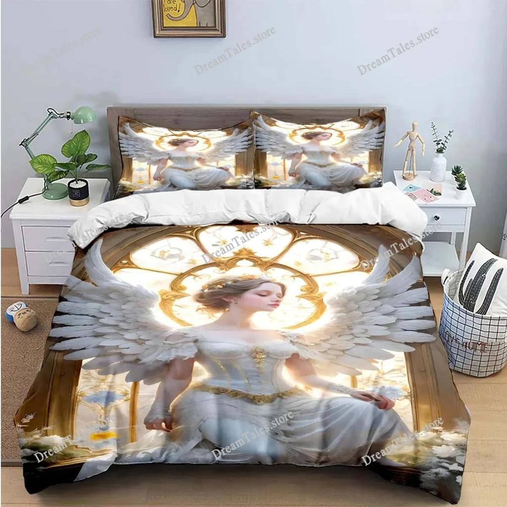 Exquisite Angel Wings Printed Bedding Sets Exquisite Set Duvet Cover Bed Comforter Set Bedding Set Luxury Birthday Gift