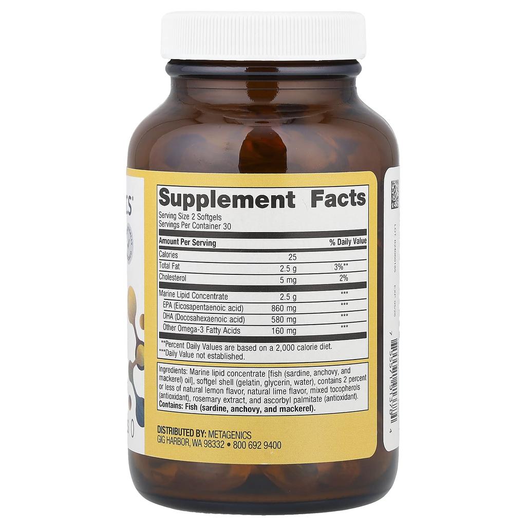 Omegagenics Epa-Dha 720, Natural Lemon Lime Flavor, 60 Softgels