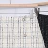 2023 Plaid Tweed High-Waisted Fishtail Mini Skirt