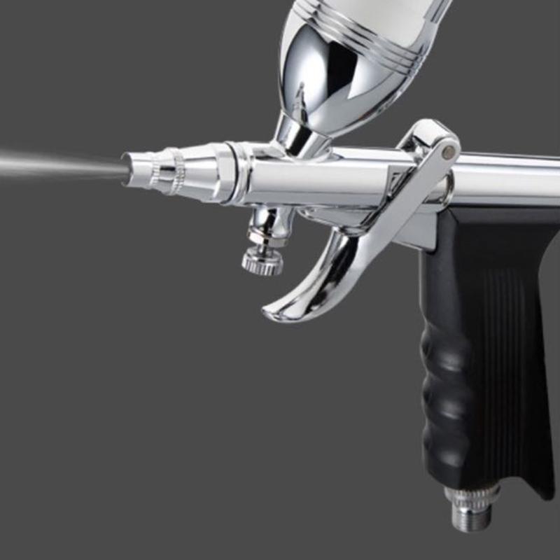 Airbrush Kit Airbrush Guns Single Action Gravity Feed Set 0.38 & 0.5mm Needles 1/2 & 1/4OZ Fluid Cup Multi-Purpose